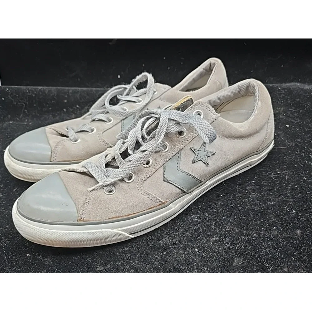 Converse Men's Size 10 All Star Chuck Taylor Low Top Gray Suede Leather - Picture 2 of 11